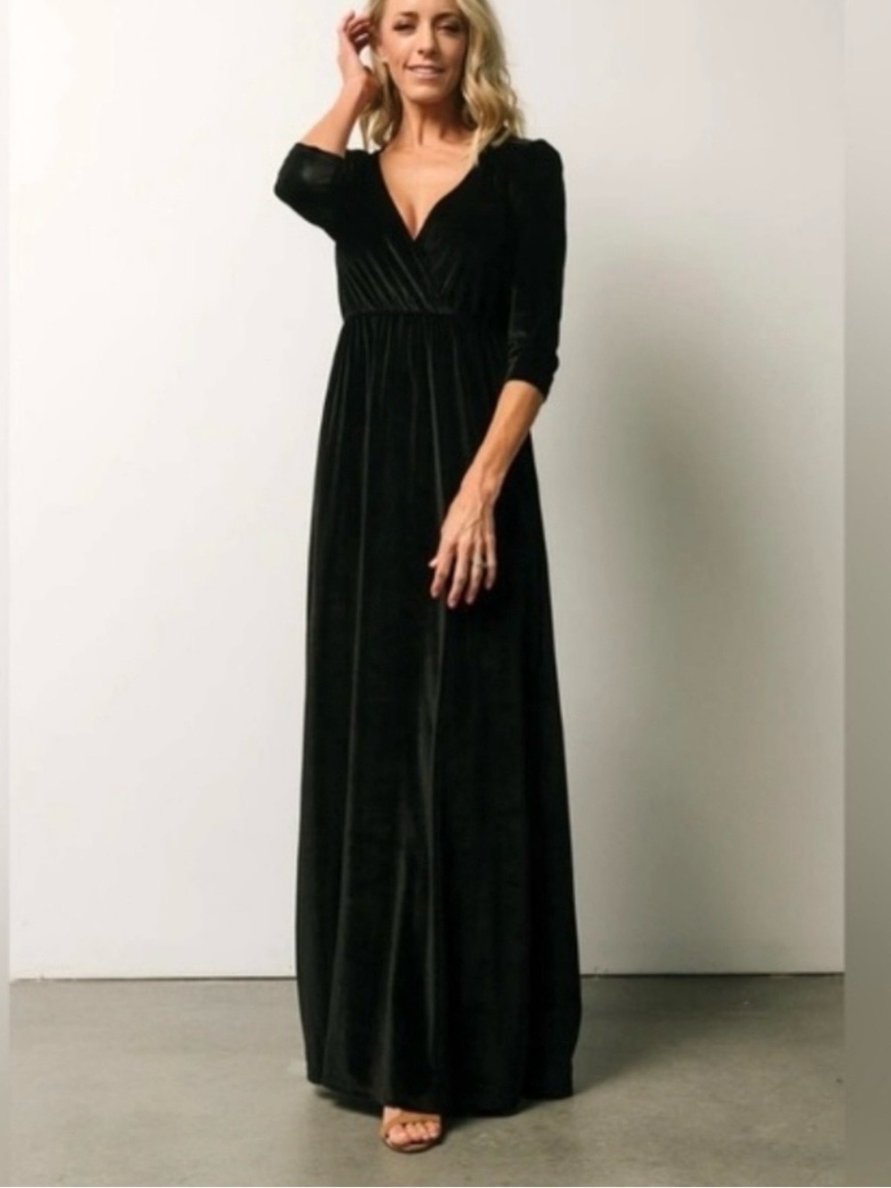 Baltic Born Sophia Black Velvet Maxi Dress Size 3XL NWT
